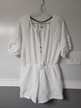 Knox Rose White Gauze Short-Sleeve Romper